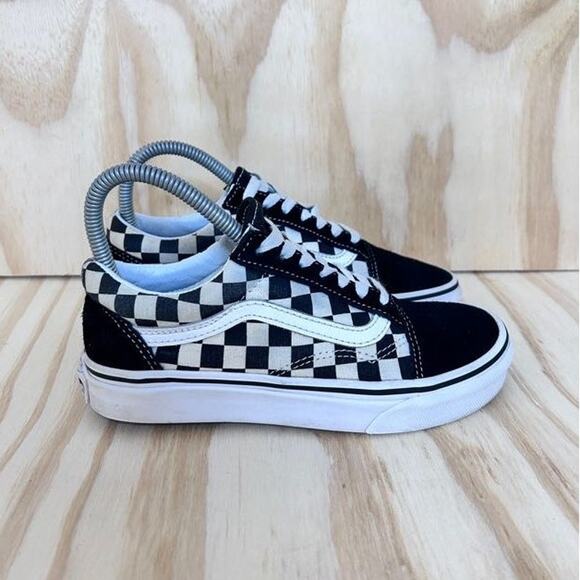 Vans Off The Wall -Old Skool Checkerboard -Sneakers -Black/White -Women's - 5.5 - Picture 1 of 9